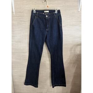 OAT New York High Rise Wide Leg Dark Wash Jeans 28" Inseam Size 2/26 Waist